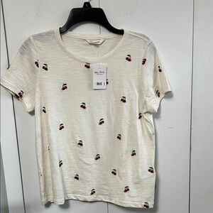 Lucky Brand Cream Cherry Print Tee